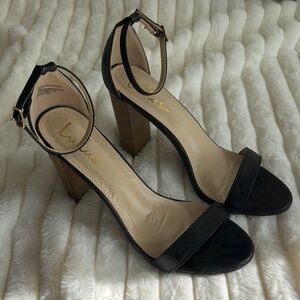Lulu's Black and Tan Block Heel Sandals